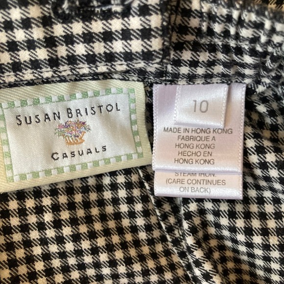 Womens Vintage Susan Bristol Gingham Maxi Skirt 10 Black White Cotton Back Zip - Picture 6 of 8